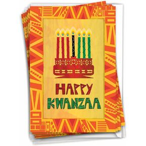 The Best Card Company - 12 Kwanzaa Greeting Cards with Envelopes - African American Culture Cards, Celebration of Life (1 Design, 12 Cards) - Unity and Peace C9181KWG-B12x1