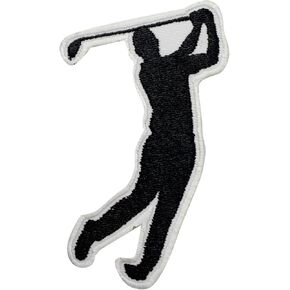 Golf Player Patch, Golf Player Silhouette, Golf Patch Embroidered Iron on Sew on Patch Badge for Clothes etc. 9.5x5.5cm