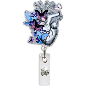 Flower Brain Badge Reel, Work Badge Holder Retractable Clip, Cute Pediatric Flower Badge Reel, Nurse Badge Reel, Nursing Student ID Brain Flower Badge Clip, RN LPN CNA Worker Nurse Badge Accessories in Kuwait