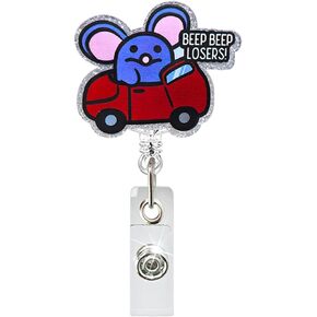 Flower Brain Badge Reel, Work Badge Holder Retractable Clip, Cute Pediatric Flower Badge Reel, Nurse Badge Reel, Nursing Student ID Brain Flower Badge Clip, RN LPN CNA Worker Nurse Badge Accessories