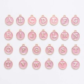 KitBeads 52pcs 2 Sets Enamel A-Z Letter Charms Colorful Cute Alphabet Charms Alloy Lower Case Letter Charms for Jewelry Making Bulk