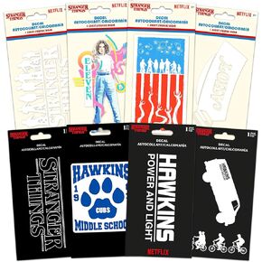 Stranger Things Decal Stickers Set for Kids, Adults - Merchandise Bundle with 8 Premium Stranger Things Decals for Cars, Room Decor, Laptops, Walls, Phones and More