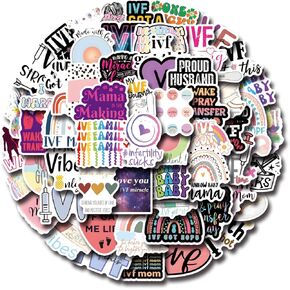 62Pcs IVF Stickers Pack, Aesthetic Vinyl Waterproof Sticker Decals for Water Bottle,Laptop,Phone,Skateboard,Scrapbooking,Bumper for Kids Teens Adults for Party Supply Decor Favor