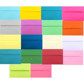 Multicolored Envelope Assortment 25 Boxed for 4-1/4 x 5-1/2 Invitations, Greeting Cards, Birthday, Wedding, Mailing, Any Occasion from The Envelope Gallery