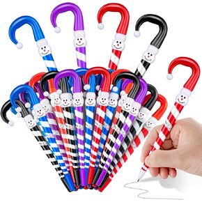 36 Pcs Christmas Pens, Christmas Snowman Ballpoint Pens for Kids, Snowman Umbrella Cane Pen for School Boys and Girls Office Supplies
