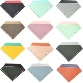 12 PCS Diamond Leather Bookmark，Cute Corner Personalized Bookmark，Book Accessories for Reading,Waterproof and Durable, by Hand Fine Sewing,Book Marker Clip for Teachers, Students, Book Lovers