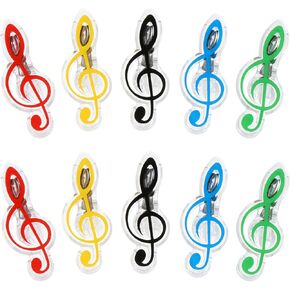 10pcs Music Note Clips Music Book Page Holder Stationery Clips Students Teachers Ideal Music Books Notebooks Office School Supplies