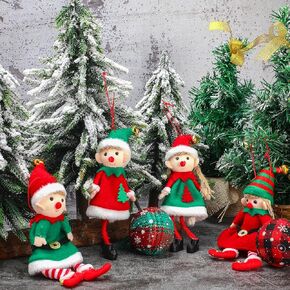 Civaner 4 Pieces Christmas Elf Dolls Christmas Stuffed Dolls Elf Plush Dolls Christmas Novelty Toys Elves for Holiday Party New Year Santa Plush Toys Fun Decorations for Little Boys and Girls