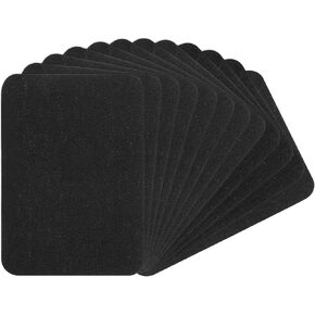 12PCS Iron on Patches for Clothes, 4 x 3 Inches Cotton Iron-on Fabric Repair Patches Inside & Outside Repair, Fabric Patches Iron on Clothes Repair Decorating Kit, Strongest Glue Cotton(Black)