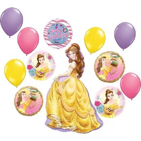 مجموعة من 12 قطعة من لوازم الحفلات من Anagram Beauty and the Beast، مجموعة بالونات عيد ميلاد الأميرة بيل من 12 قطعة in Kuwait