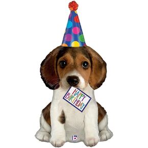 XL 41" Happy Birthday Puppy Shaped Mylar Foil Balloon