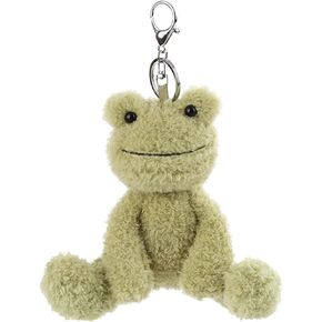 Apricot Lamb Cute Toys Plush Green frog Stuffed Animal Soft Keychain for Kids Bag, Purse, Backpack, Handbag (6 Inches)