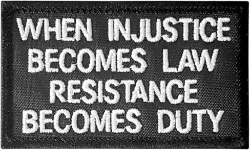 When Injustice Becomes Law Resistance Duty US Declaration Independence Tactical Morale Touch Fastener Cap Patch in Saudi Arabia