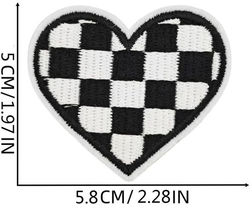 12pcs Pink Multicolour Racing Race Day Checkered Flag Heart Western Cowgirl Iron On Embroidered Patches Appliques Machine Embroidery Jacket Denim Jeans Shirt Trucker Hat Cap Patch Crafts (Multicolour) in Saudi Arabia