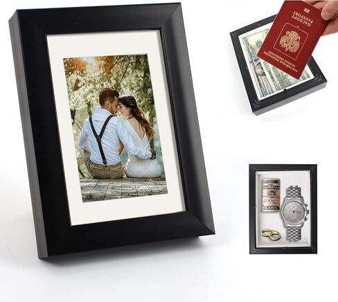 Picture Photo Frame Diversion Safe, Organizer for safe storage of valuable and small items, Security Safe Box for Money Cash Jewelry 4x6 Inch Black in Saudi Arabia