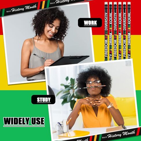 Gueevin 72 Pcs Black History Month Pencils Students Wood Pencils with Eraser School Pencils Bulk Stationery Pencil for Kids Office Classroom Gifts Party Favors in Saudi Arabia