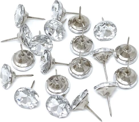 Honbay 20PCS 25mm/0.98inch Crystal Buttons Upholstery Nails Tacks for Headboards, Sofas, Chairs, Walls, Crafts and More (A) in Saudi Arabia