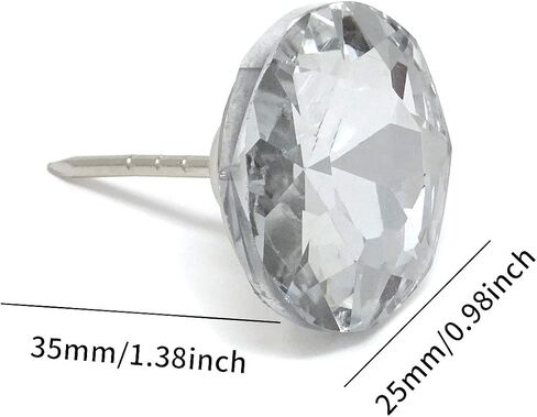 Honbay 20PCS 25mm/0.98inch Crystal Buttons Upholstery Nails Tacks for Headboards, Sofas, Chairs, Walls, Crafts and More (A) in Saudi Arabia