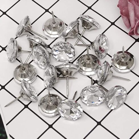 Honbay 20PCS 25mm/0.98inch Crystal Buttons Upholstery Nails Tacks for Headboards, Sofas, Chairs, Walls, Crafts and More (A) in Saudi Arabia