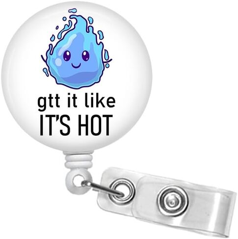 Gtt it Like It's Hot Black - Nurse Badges - Cute Badge Reel - Retractable Badge Holder - Funny Badge Reel - Cute Badge Pulls # 350 in Saudi Arabia