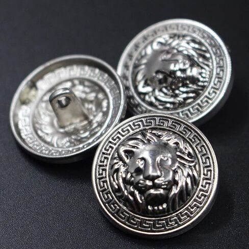 Tvoip 14Pcs Gold and Silver Vintage Antique Metal Blazer Button Set - 3D Lion Head - For Blazer, Suits, Sport Coat, Uniform in Saudi Arabia