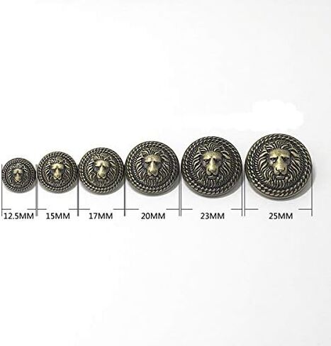 Tvoip 14Pcs Gold and Silver Vintage Antique Metal Blazer Button Set - 3D Lion Head - For Blazer, Suits, Sport Coat, Uniform in Saudi Arabia