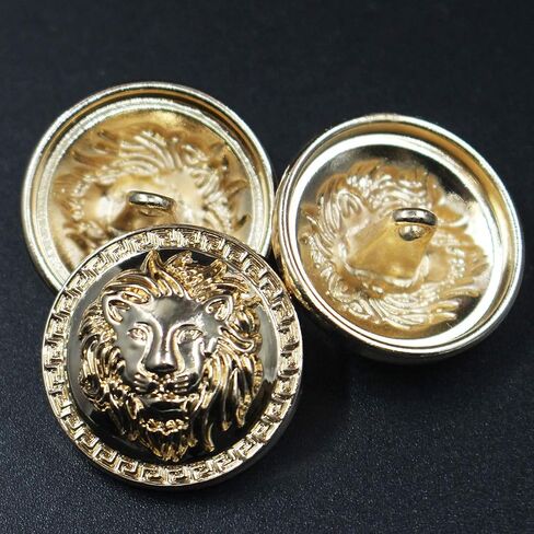 Tvoip 14Pcs Gold and Silver Vintage Antique Metal Blazer Button Set - 3D Lion Head - For Blazer, Suits, Sport Coat, Uniform in Saudi Arabia