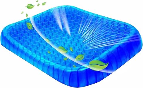 Cooling Gel Seat Cushion,Breathable Honeycomb Design Gel Cushion ，Relief Tailbone Pressure,with Washable Non-Slip Cover for Office Chair, Car Seat, Wheelchair in Saudi Arabia