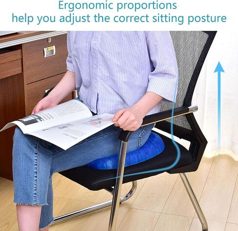 Cooling Gel Seat Cushion,Breathable Honeycomb Design Gel Cushion ，Relief Tailbone Pressure,with Washable Non-Slip Cover for Office Chair, Car Seat, Wheelchair in Saudi Arabia