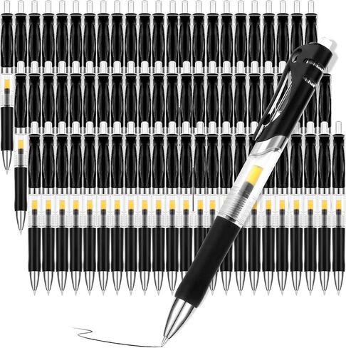 Geyoga 90 Pcs Gel Ink Pens Bulk Fine Point 0.5mm Metal Tip Retractable Gel Ballpoint Pens with Rubber Grip for Office Back to School(Black) in Saudi Arabia