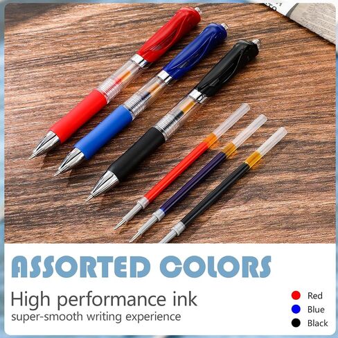 Geyoga 90 Pcs Gel Ink Pens Bulk Fine Point 0.5mm Metal Tip Retractable Gel Ballpoint Pens with Rubber Grip for Office Back to School(Black) in Saudi Arabia