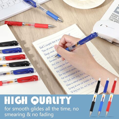 Geyoga 90 Pcs Gel Ink Pens Bulk Fine Point 0.5mm Metal Tip Retractable Gel Ballpoint Pens with Rubber Grip for Office Back to School(Black) in Saudi Arabia