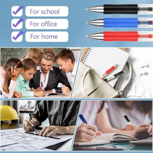 Geyoga 90 Pcs Gel Ink Pens Bulk Fine Point 0.5mm Metal Tip Retractable Gel Ballpoint Pens with Rubber Grip for Office Back to School(Black) in Saudi Arabia