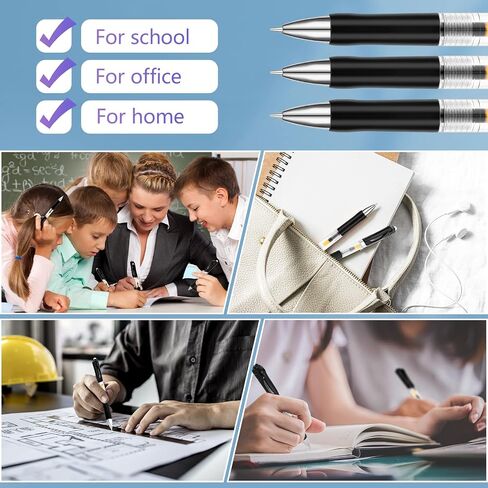 Geyoga 90 Pcs Gel Ink Pens Bulk Fine Point 0.5mm Metal Tip Retractable Gel Ballpoint Pens with Rubber Grip for Office Back to School(Black) in Saudi Arabia