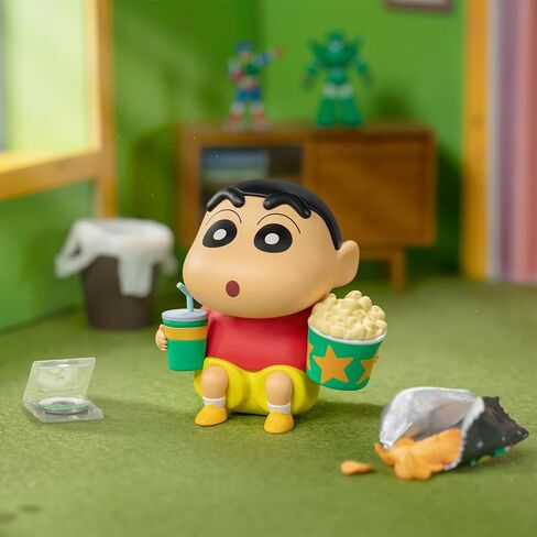 52TOYS تلوين شينشان الحياة اليومية سلسلة 3، 1 قطعة عمل الشكل لعبة تحصيل Kawaii الإبداعية هدية غرفة ديكور سطح المكتب الديكور 3.3 بوصة، هدية لحفلة عيد ميلاد in Kuwait
