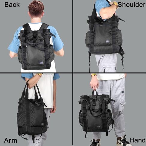 Unisex Laptop Tote Backpack Convertible Lightweight Nylon Water-Resistant Everyday Shoulder Tote bag Backpack with Water Bottle Pocket Work Travel, Army Green in Kuwait