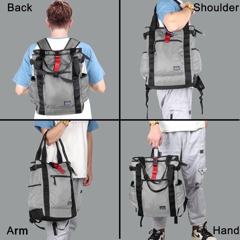 Unisex Laptop Tote Backpack Convertible Lightweight Nylon Water-Resistant Everyday Shoulder Tote bag Backpack with Water Bottle Pocket Work Travel, Army Green in Kuwait