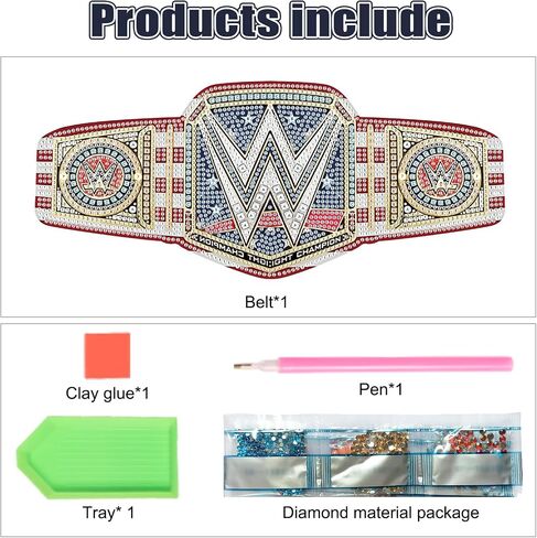 DIY Belt Diamond Art Painting Ornament Kit, 5D DIY Diamond Waistband Universal Champion Diamond Art Acrylic Belt for Men Women for Xmas Home Desktop Decoration Ornament Gift in Saudi Arabia
