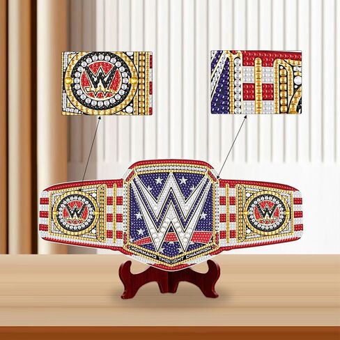 DIY Belt Diamond Art Painting Ornament Kit, 5D DIY Diamond Waistband Universal Champion Diamond Art Acrylic Belt for Men Women for Xmas Home Desktop Decoration Ornament Gift in Saudi Arabia
