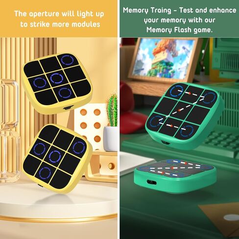 Tic Tac Toe Bolt Game, 4-in-1 Handheld Puzzle Game Console,Electronic Tic Tac Toe Game for Educational and Memory Growth, Portable Travel Games for Car Ride, Board Games for Kids and Adults(Cyan) in Saudi Arabia