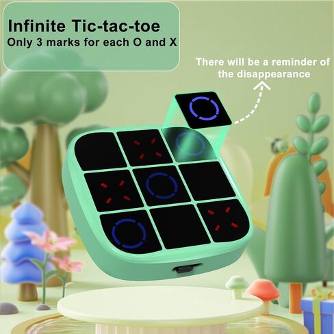 Tic Tac Toe Bolt Game, 4-in-1 Handheld Puzzle Game Console,Electronic Tic Tac Toe Game for Educational and Memory Growth, Portable Travel Games for Car Ride, Board Games for Kids and Adults(Cyan) in Saudi Arabia