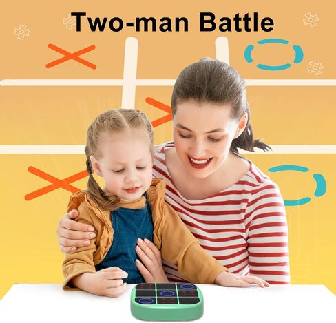 Tic Tac Toe Bolt Game, 4-in-1 Handheld Puzzle Game Console,Electronic Tic Tac Toe Game for Educational and Memory Growth, Portable Travel Games for Car Ride, Board Games for Kids and Adults(Cyan) in Saudi Arabia