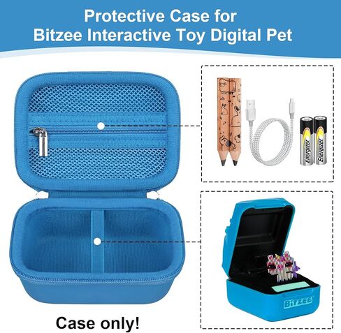 Hard Case for Bitzee Disney Interactive Toy/Bitzee Magicals Toy/Bitzee Toy Digital Pet for Kids, Electronic Pets Travel Storage Bag Box Holder, Mesh Pocket fits Batteries, Black+Purple in Kuwait