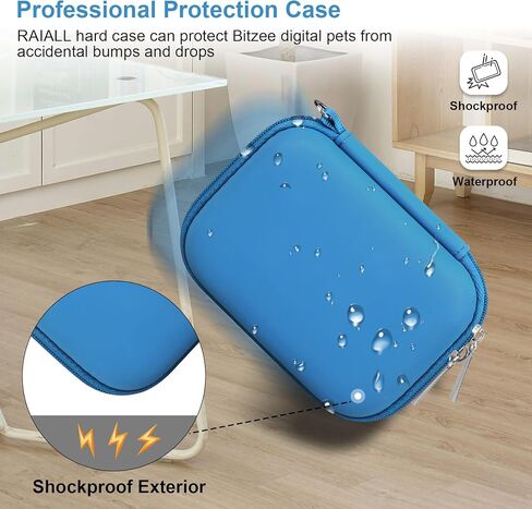 Hard Case for Bitzee Disney Interactive Toy/Bitzee Magicals Toy/Bitzee Toy Digital Pet for Kids, Electronic Pets Travel Storage Bag Box Holder, Mesh Pocket fits Batteries, Black+Purple in Kuwait