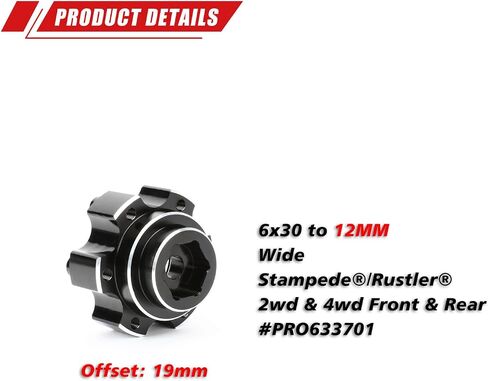 RCAWD for Pro-Line 1/10 6x30 إلى 12 مللي متر محولات سداسية لعجلة الألومنيوم (عريضة) ترقيات الأجزاء #PRO633701 in Saudi Arabia