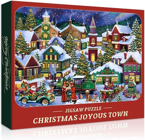 Christmas Puzzles for Adults 1000 Pieces, Christmas Vacation Puzzle Features Christmas Town Dog Santa Claus Snowman Tree, Xmas Winter Holiday Jigsaw Puzzles in Saudi Arabia