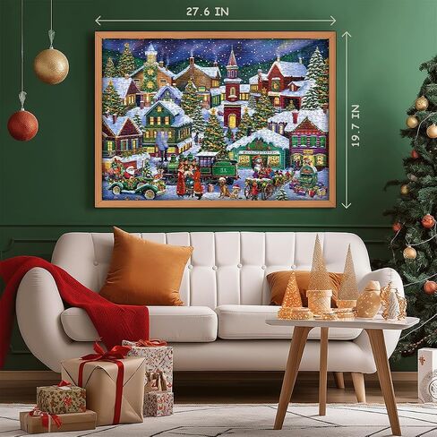 Christmas Puzzles for Adults 1000 Pieces, Christmas Vacation Puzzle Features Christmas Town Dog Santa Claus Snowman Tree, Xmas Winter Holiday Jigsaw Puzzles in Saudi Arabia