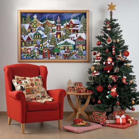 Christmas Puzzles for Adults 1000 Pieces, Christmas Vacation Puzzle Features Christmas Town Dog Santa Claus Snowman Tree, Xmas Winter Holiday Jigsaw Puzzles in Saudi Arabia