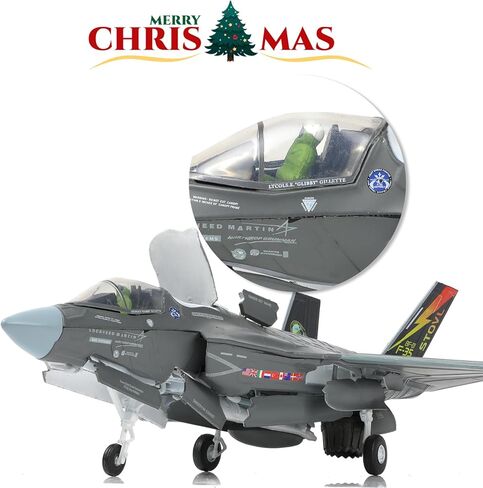 NUOTIE F-35B Lightning II 1:72 مجموعة نماذج مقاتلة من سلاح الجو الملكي نموذج طائرة مصبوبة مع دعامة، هدية للطيارين العسكريين (F-35B 138EAW) in Kuwait