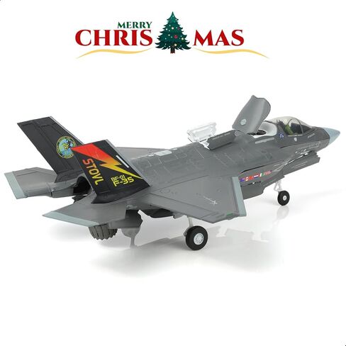 NUOTIE F-35B Lightning II 1:72 مجموعة نماذج مقاتلة من سلاح الجو الملكي نموذج طائرة مصبوبة مع دعامة، هدية للطيارين العسكريين (F-35B 138EAW) in Kuwait
